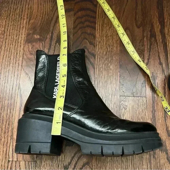 Karl Lagerfeld Women’s Bernadette Bootie Boots Patten Leather Chunky Heel Sz 8 M - Picture 6 of 16